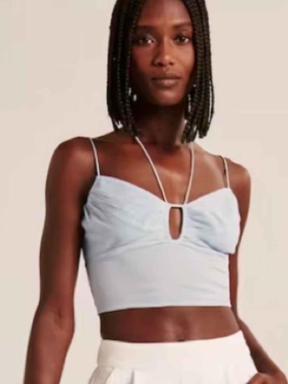 Abercrombie & Fitch Pale Blue Cropped Halter Camisole NWT. Women’s Size L